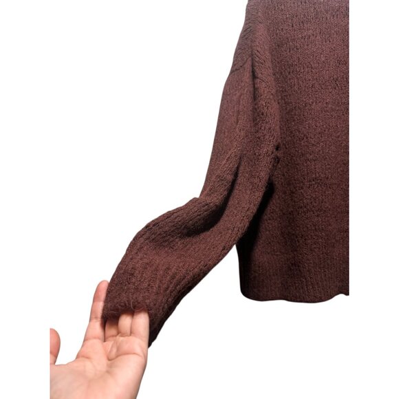 Rails Reagan Raisin Alpaca Wool Sweater Women XL Brown Open Chunky Knit High Nec - Picture 10 of 16